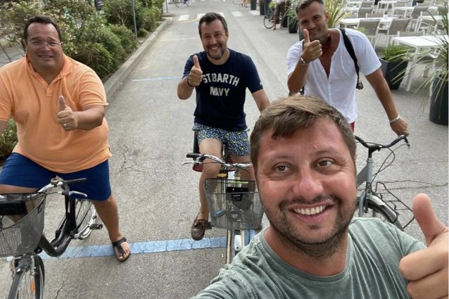 Salvini, Durigon e Attilio Lombardi a Milano Marittima, estate 2020