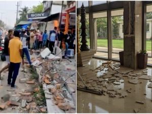 Alcune immagini post terremoto in India (Twitter)