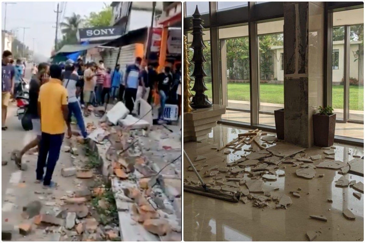 Alcune immagini post terremoto in India (Twitter)