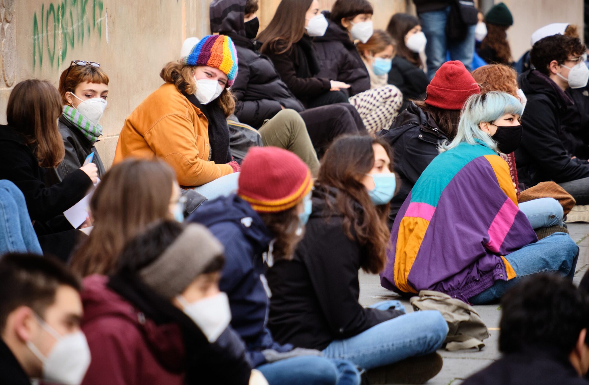Una protesta di studenti contro la DAD
