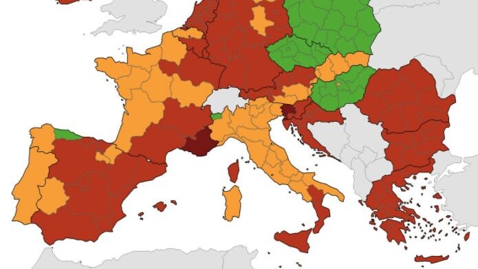 Mappa Ue Ecdc del 16 settembre 2021.
