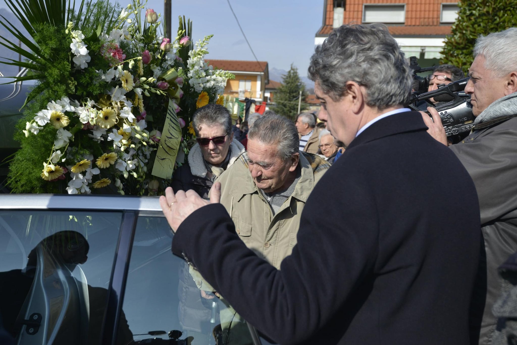Ettore Rosboch ai funerali della figlia Gloria