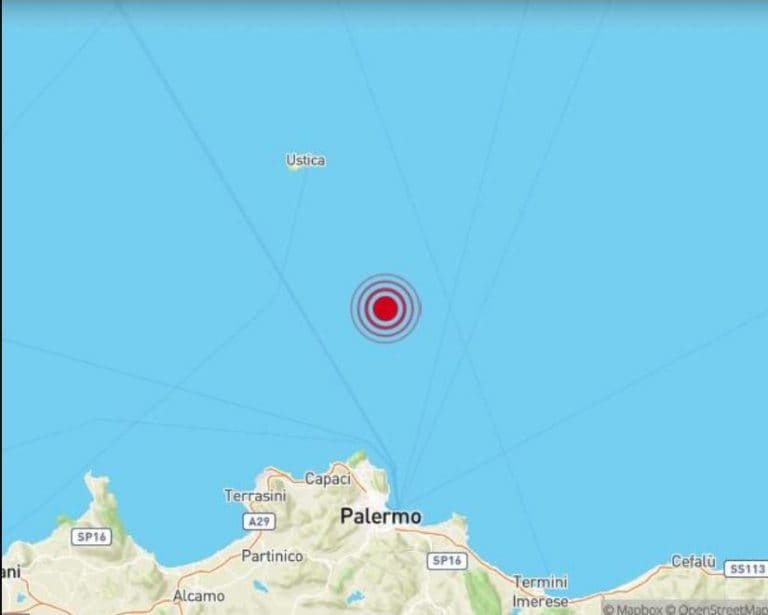 Terremoto oggi a Palermo, scossa di magnitudo 3.1 avvertita anche a Bagheria e Trapani