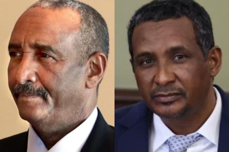 Da sinistra: Abdel Fattah al Burhan e Mohamed Hamdan Dagalo
