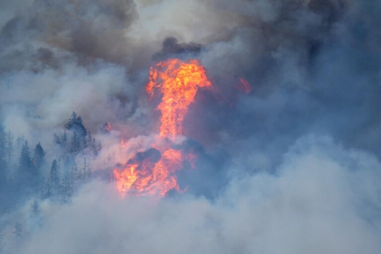 Incendio nell'Alto Vallese (foto di Police Valais).