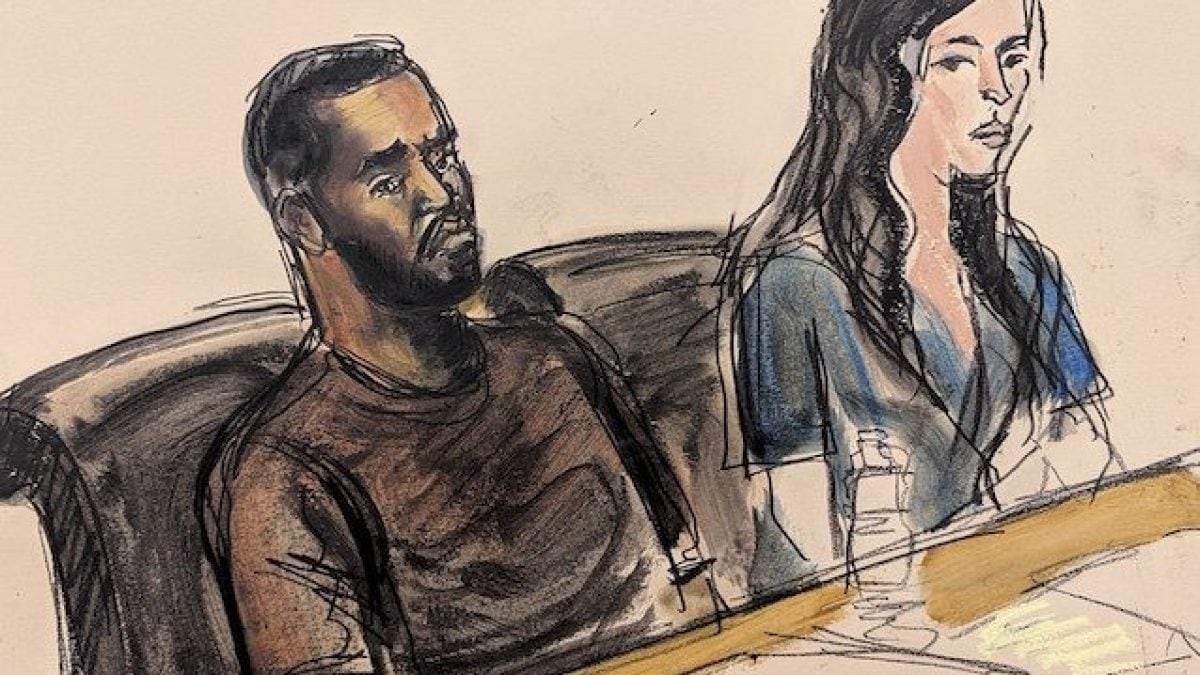 Un’illustrazione giudiziaria di Diddy