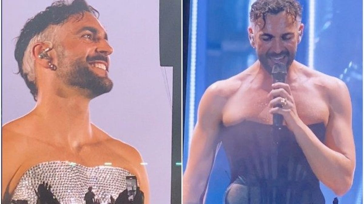 Mengoni allo stadio Maradona di Napoli col corsetto
