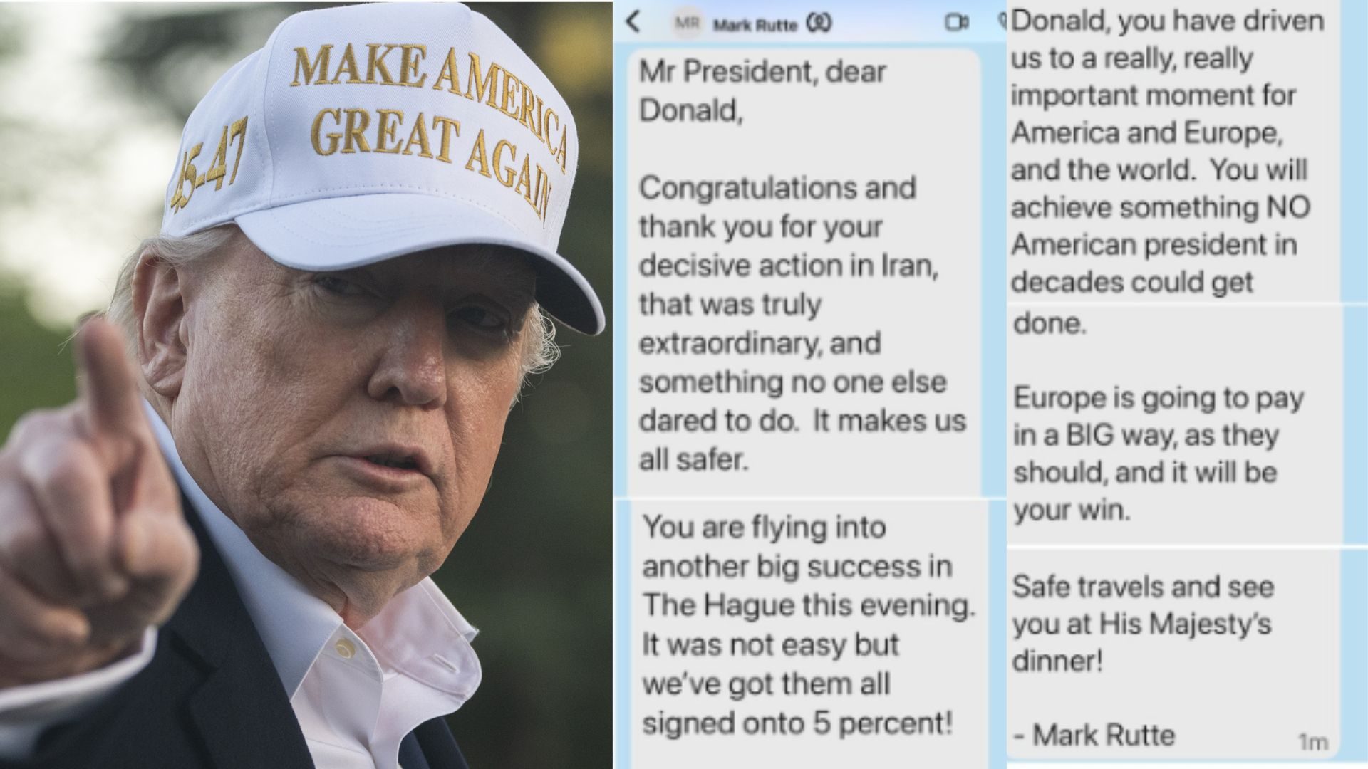 Trump posta il messaggio del segretario Nato Rutte: "L'Europa pagherà molto, è una grande vittoria per te"