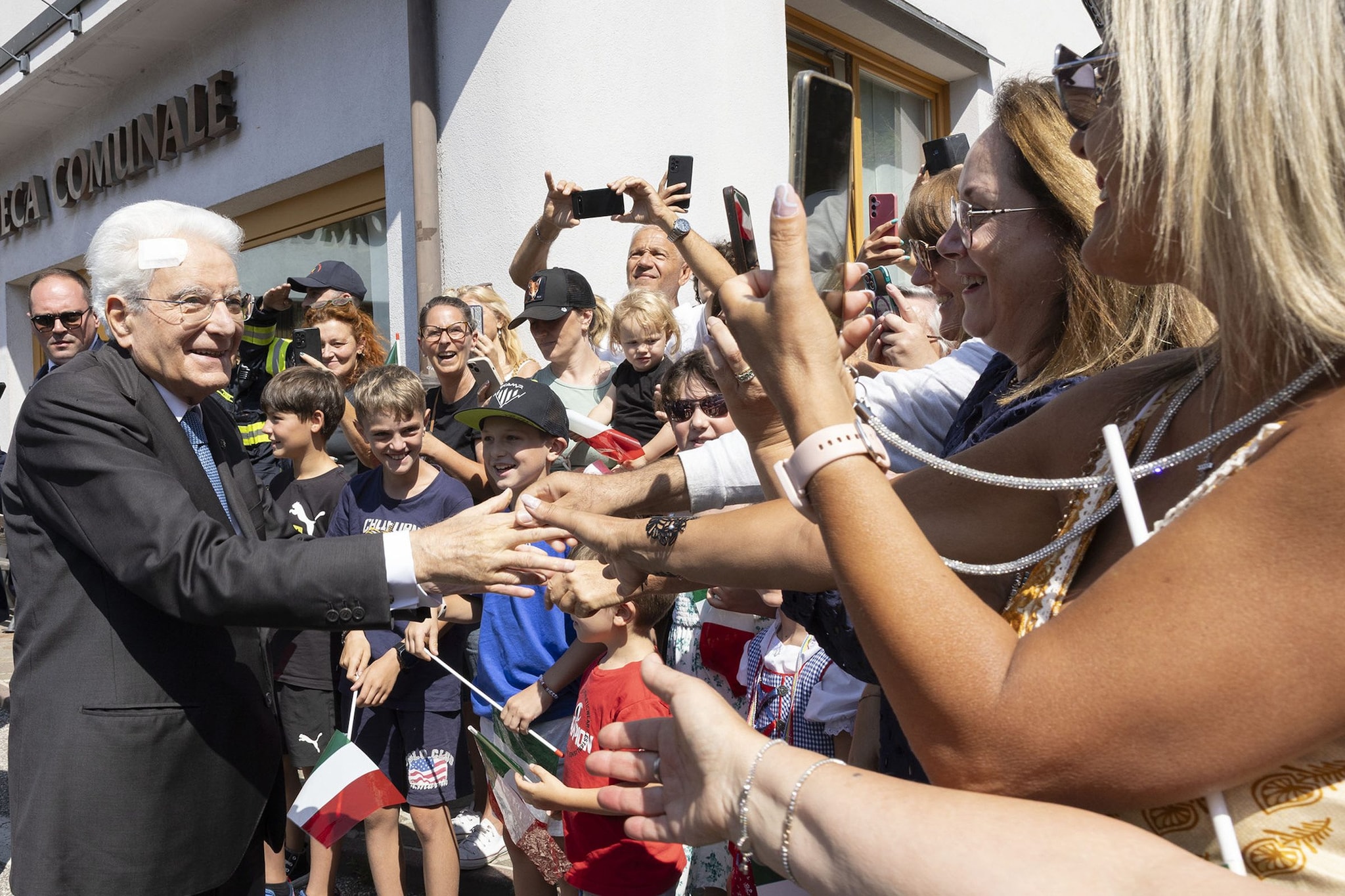 Il Presidente della Repubblica Sergio Mattarella a Tesero in occasione della cerimonia di celebrazione del quarantesimo anniversario della catastrofe di Val di Stava