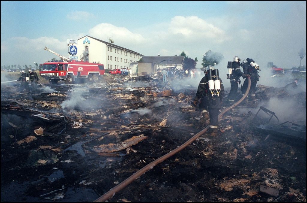 Il Concorde di Air France si schianta vicino a Parigi, a Gonesse, in Francia, il 25 luglio 2000. (BOUVET/Gamma–Rapho)