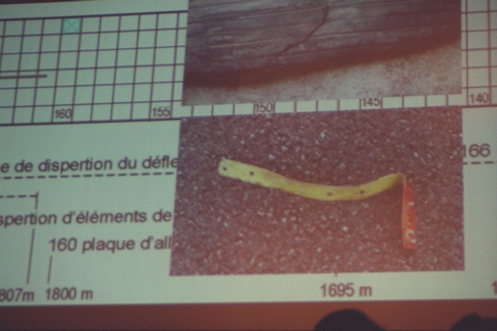Pezzo di metallo che ha causato l’incidente. (Jacques Langevin/Sygma/Sygma)