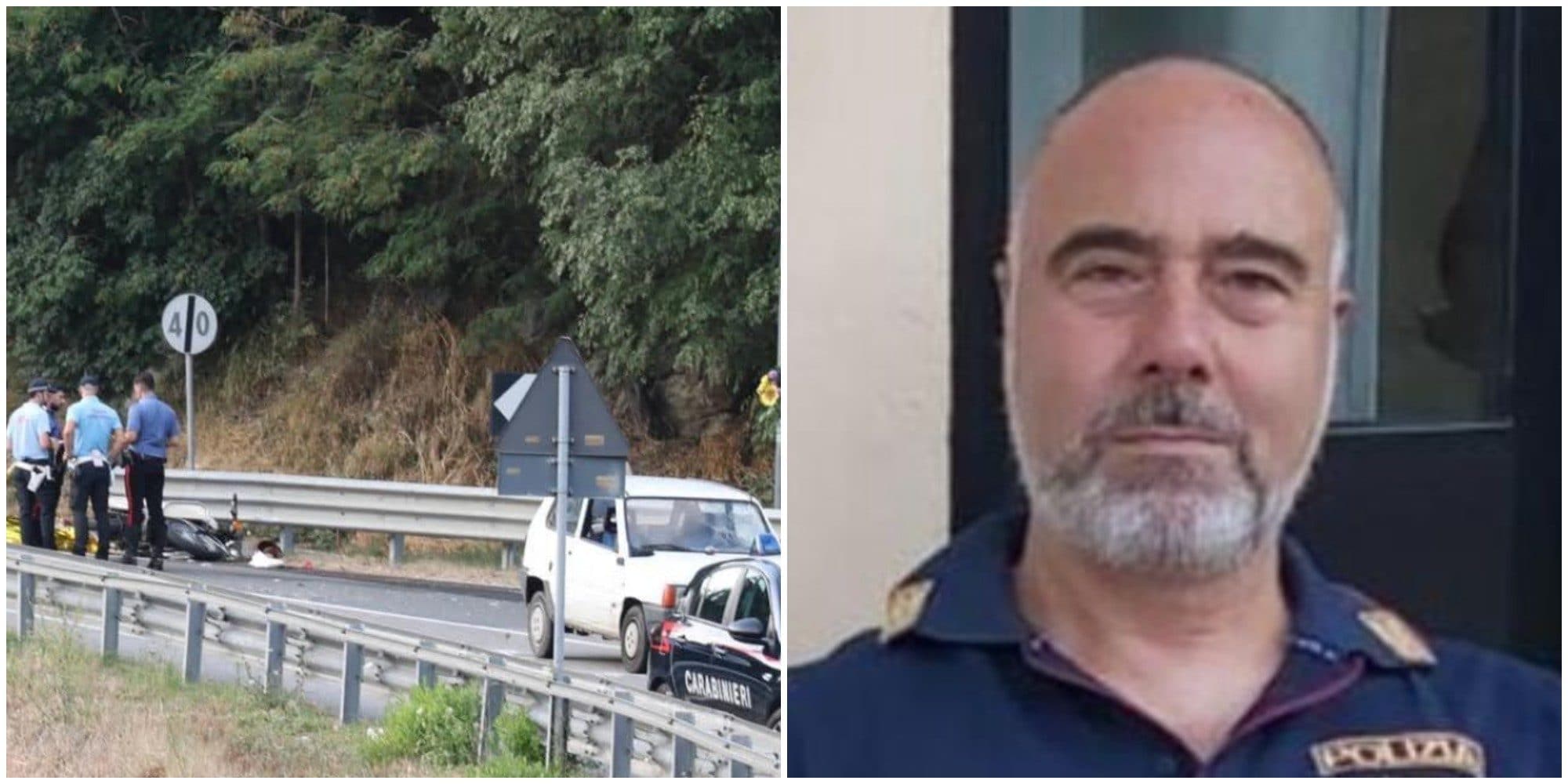 Due poliziotti in moto travolti da un'auto in sorpasso: muore Matteo Petti, grave la compagna che era con lui