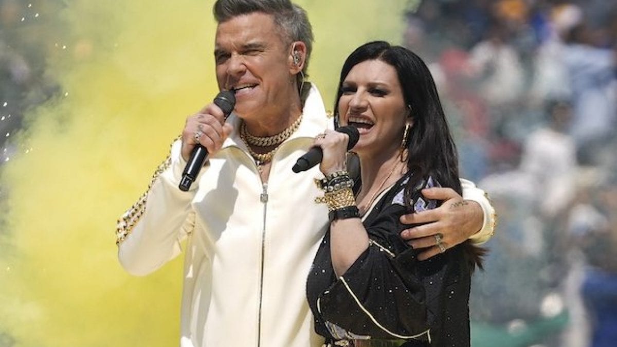 Robbie Williams e Laura Pausini – ph Frank Franklin II