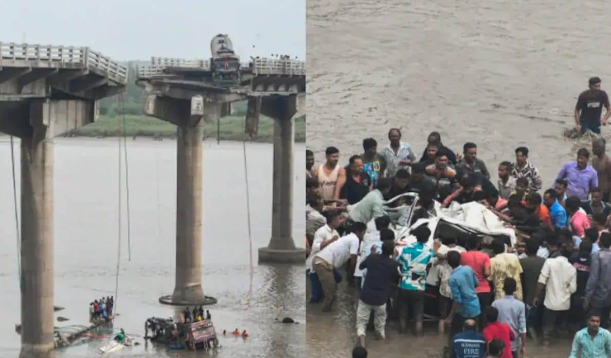 India, crolla ponte nel Gujarat: auto e camion precipitano nel fiume, almeno 9 morti e 6 feriti