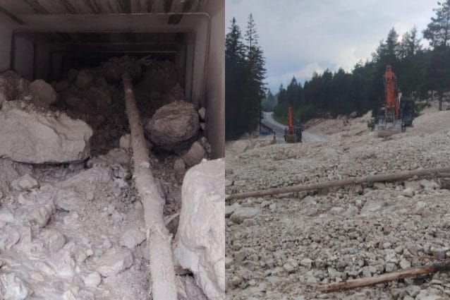 Il maltempo si abbatte sul Nord Italia: frana sull'Alemagna, 5mila fulmini in un'ora sulla costa in Toscana