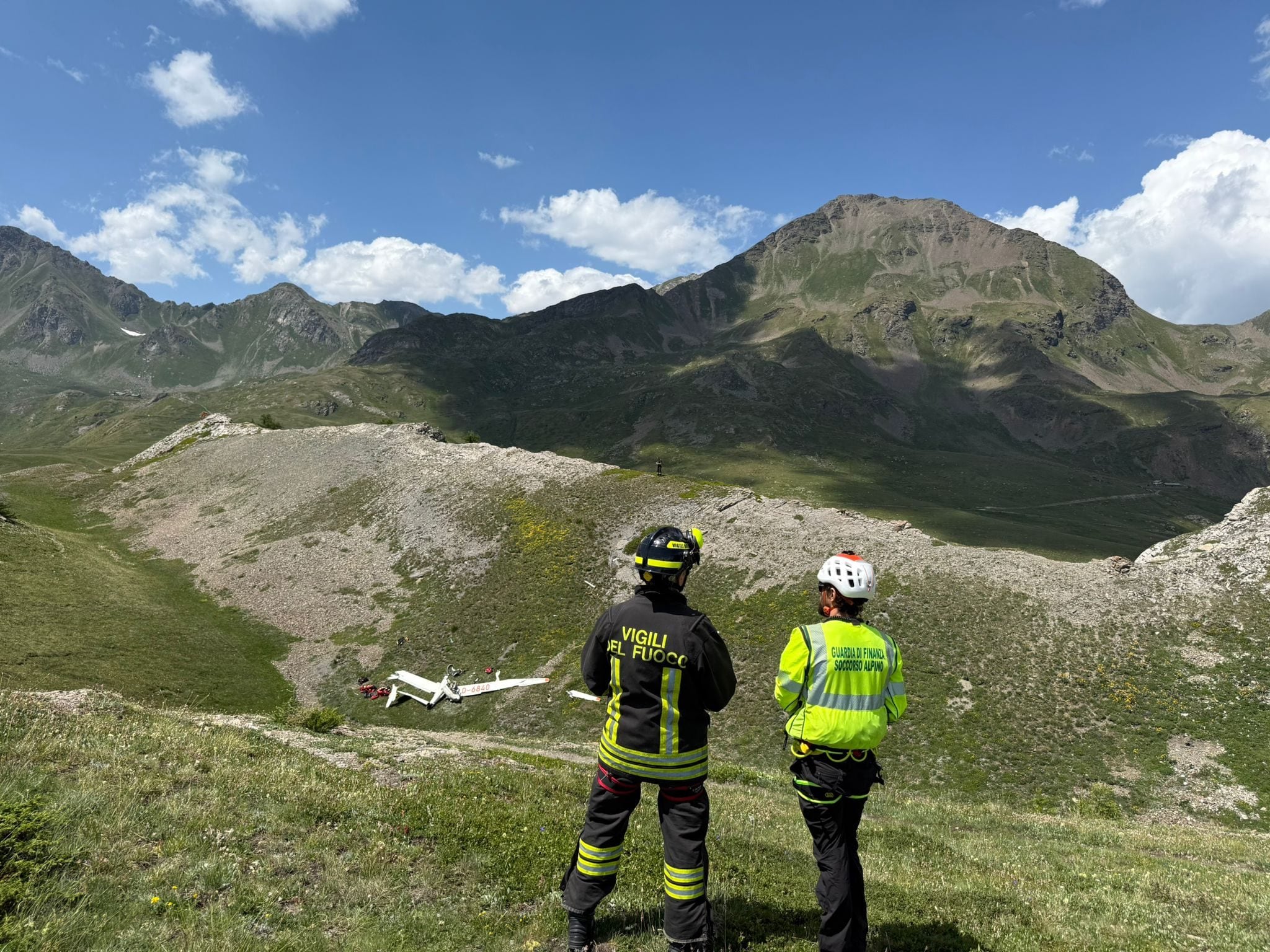 L’aliante precipitato in Valle d’Aosta.