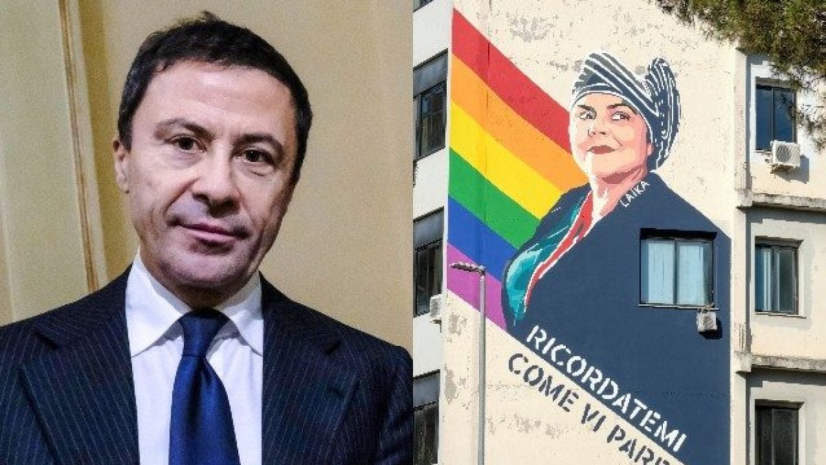 Italo Bocchino e il murales dedicato a Michela Murgia