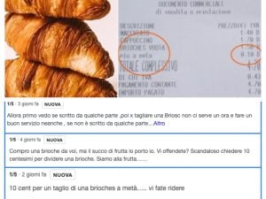 Dieci centesimi per tagliare la brioche a metà: bufera social per una pasticceria trevigiana