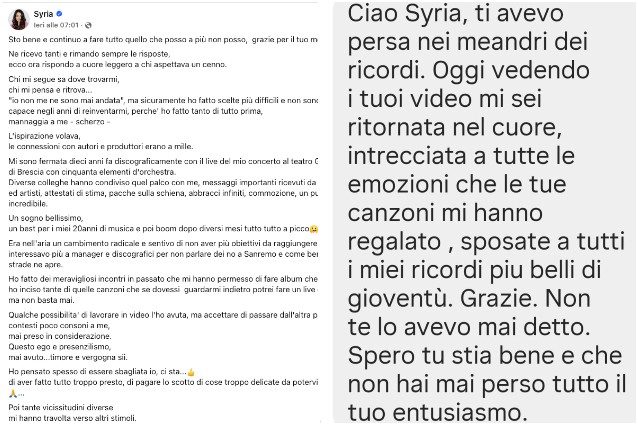 Il messaggio di Syria e della fan
