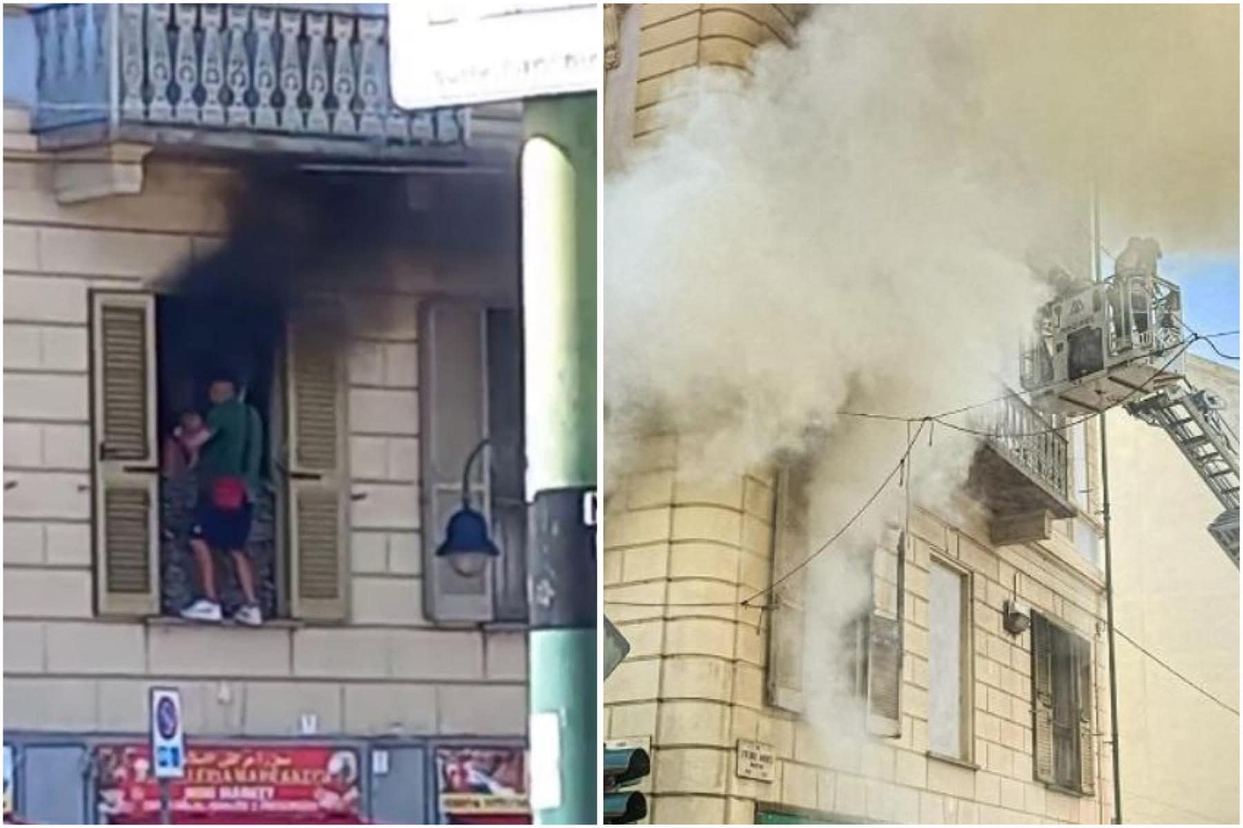 Incendio in casa a Torino, il video dei passanti che si arrampicano sulla finestra e salvano l'anziana
