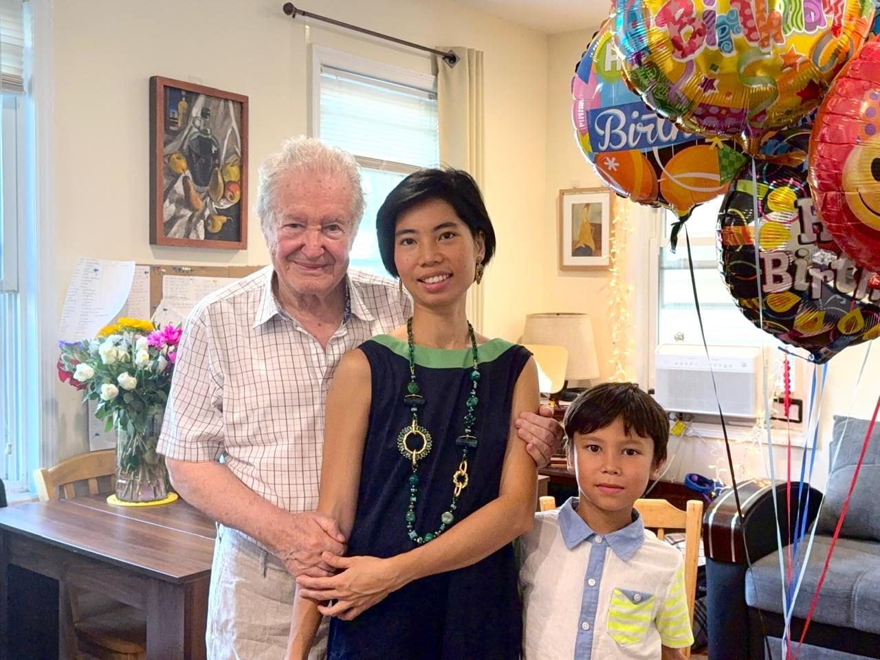Il pianista con la moglie e il figlio.