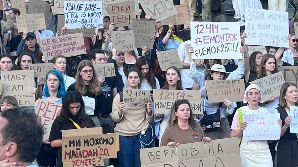 Un momento della manifestazione a Leopoli del 22 luglio