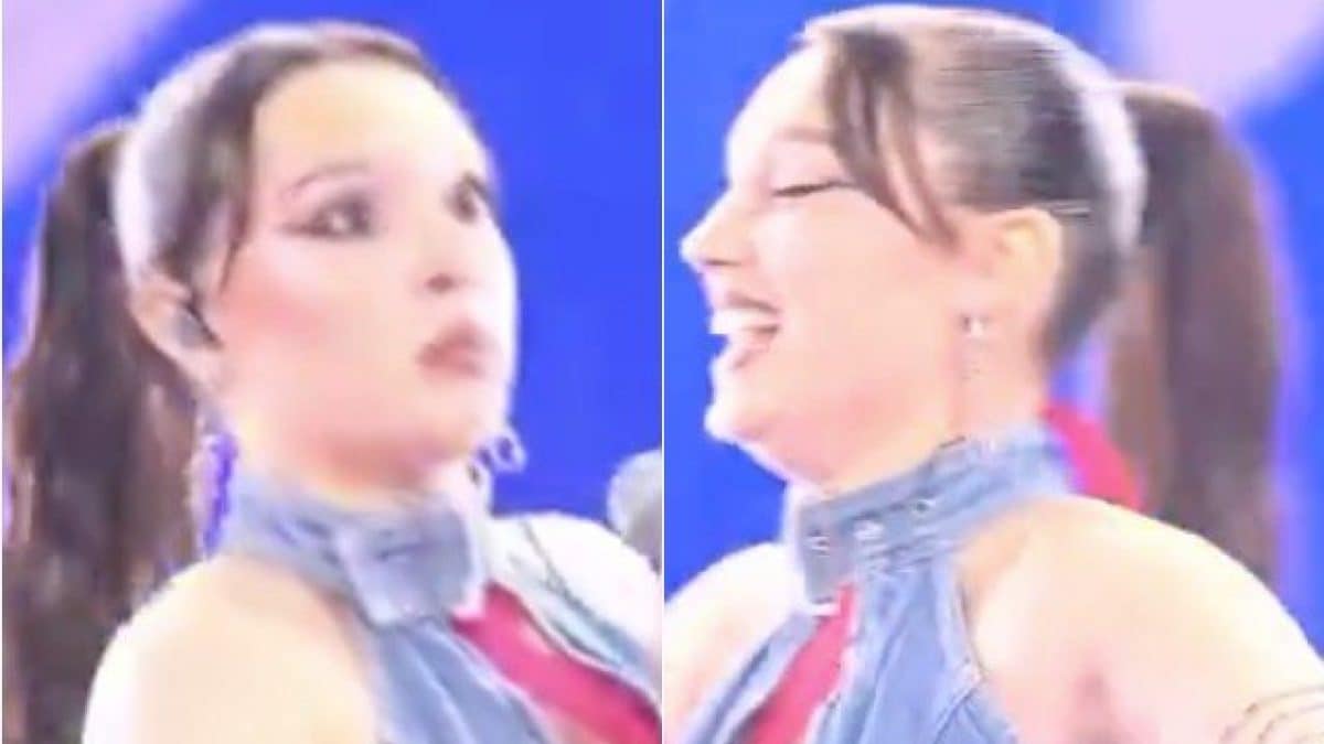 Lo spavento di Sarah Toscana durante Battiti Live