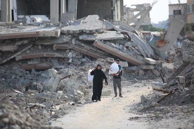 Distruzione nella Striscia di Gaza – ph Hassan Jedi/Anadolu via Getty Images