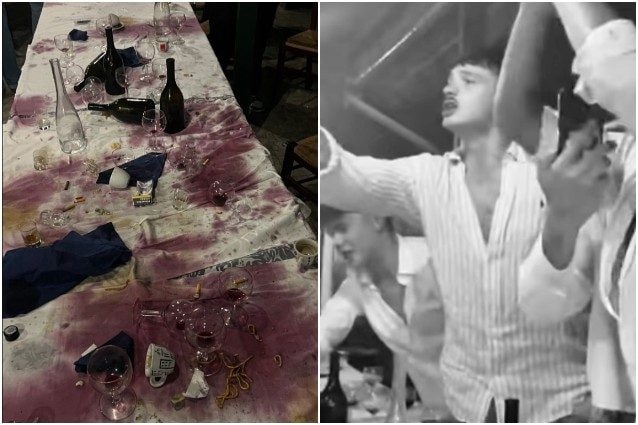"Olly, che maleducato!", polemiche per una tovaglia imbrattata: la foto sembra la cover di Depresso fortunato