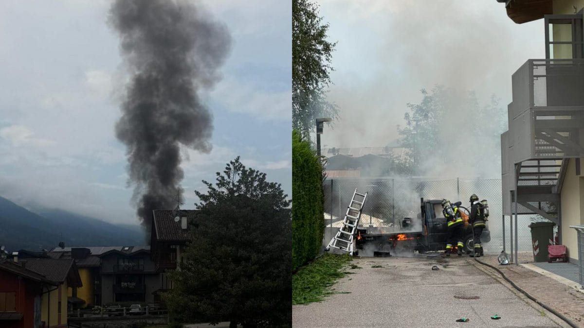 Immagini dei Vigili del Fuoco intervenuti sul luogo dell’esplosione.