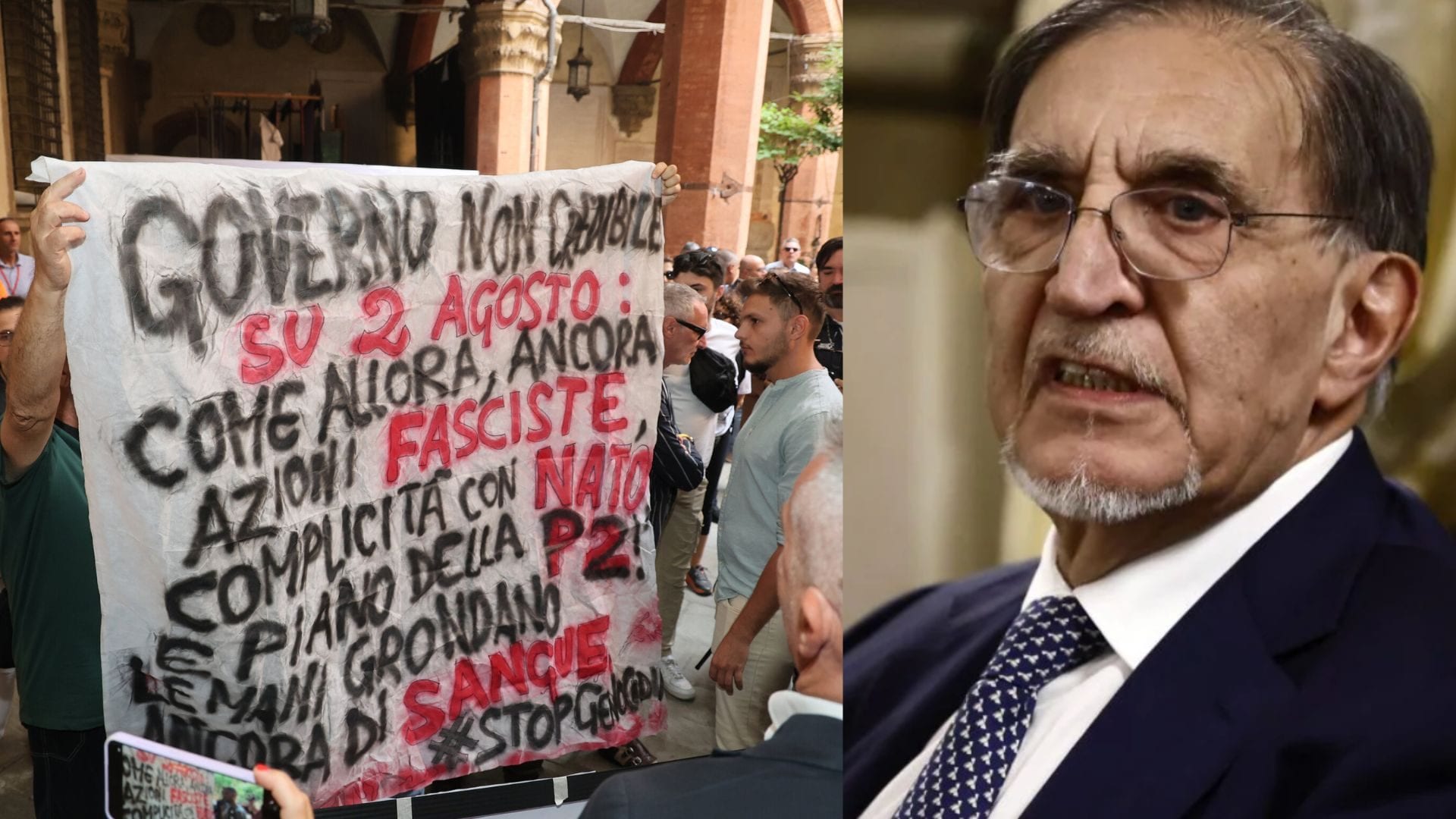 Fischi contro La Russa all'anniversario della strage di Bologna, Bolognesi a Meloni: "Non riscriva la storia"