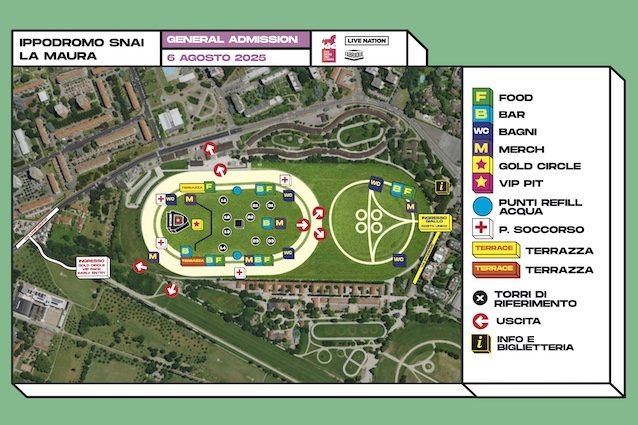 La mappa del concerto delle Blackpink 2025