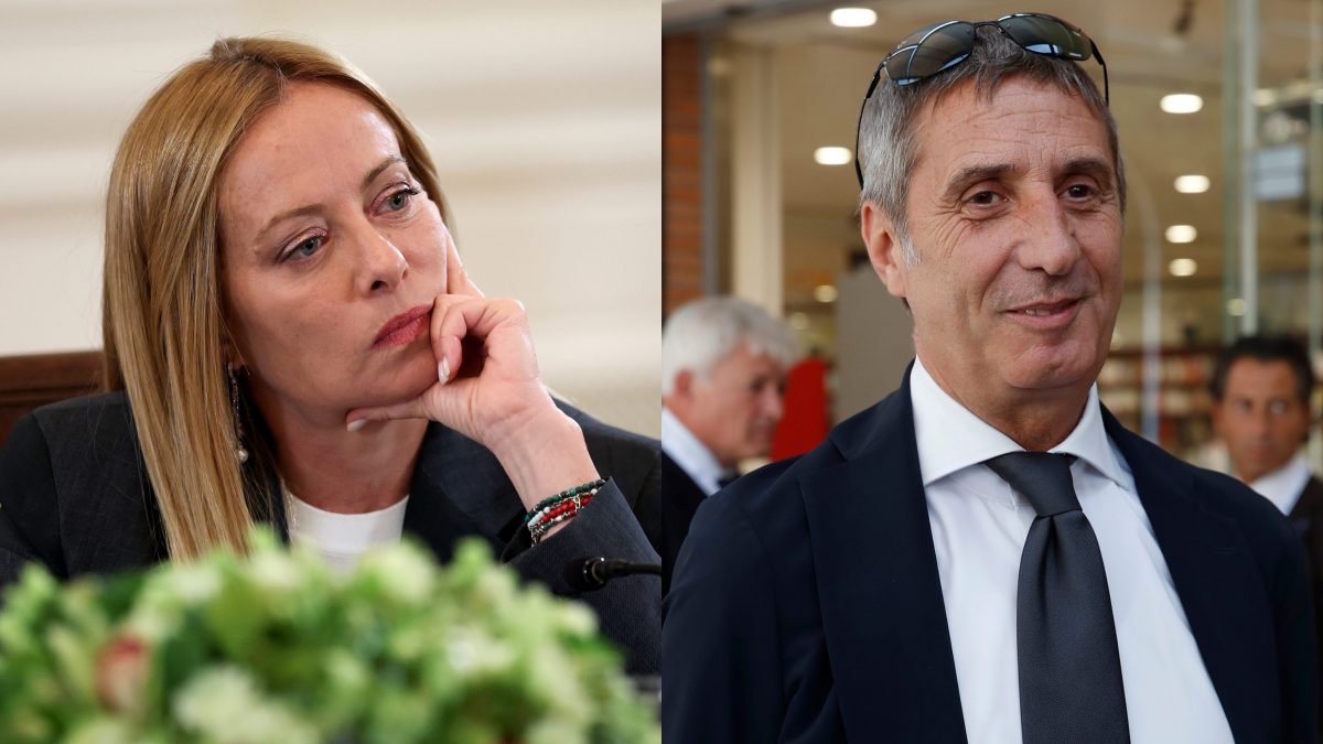 La premier Giorgia Meloni e il direttore del Tg1 Gian Marco Chiocci.
