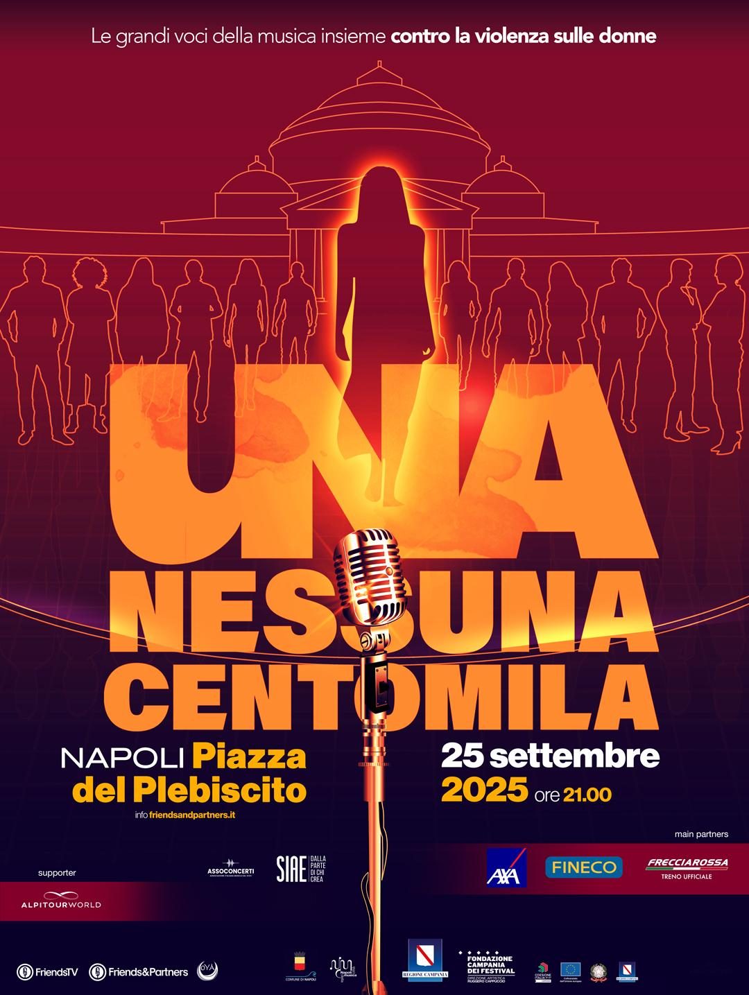 La locandina dell’evento in Piazza del Plebiscito, a Napoli
