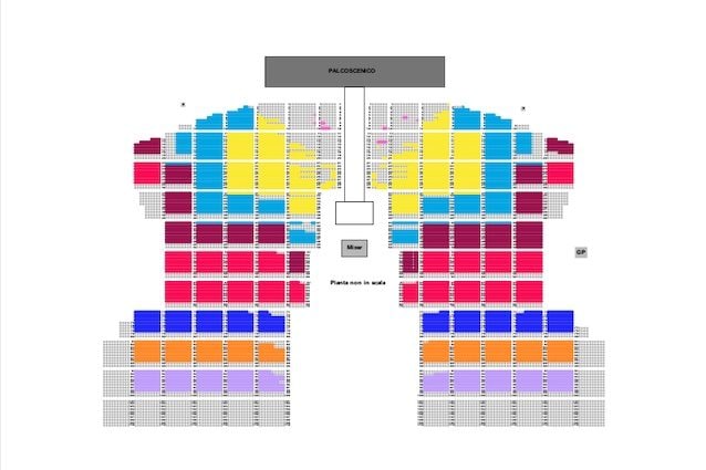 Mappa dei settori per il concerto di D’Alessio alla Reggia di Caserta