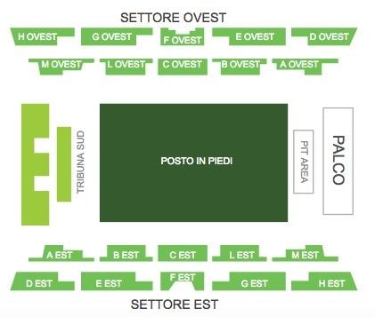 Mappa – Unipol Arena