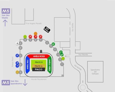 Mappa Stadio San Siro