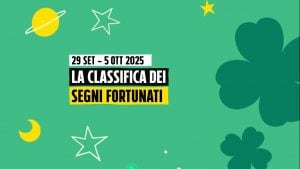 La classifica dei segni più fortunati della settimana dal 29 settembre al 5 ottobre