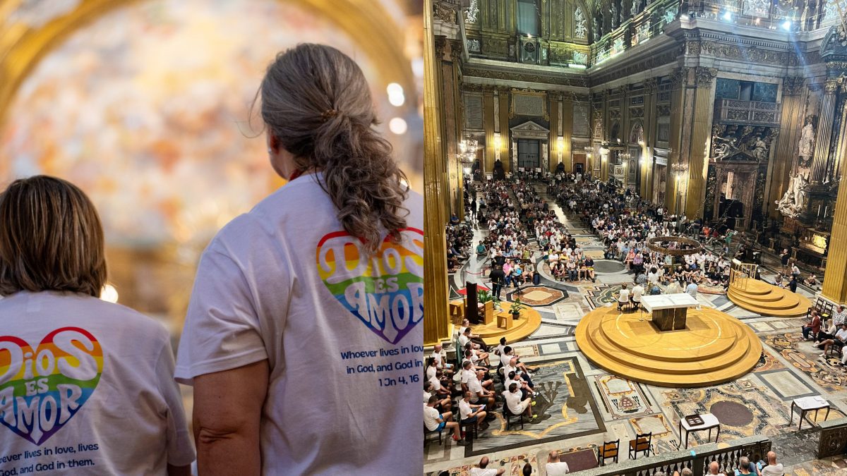 La Chiesa del Gesù dove si è celebrata la Messa dei fedeli della comunità LGBT+.