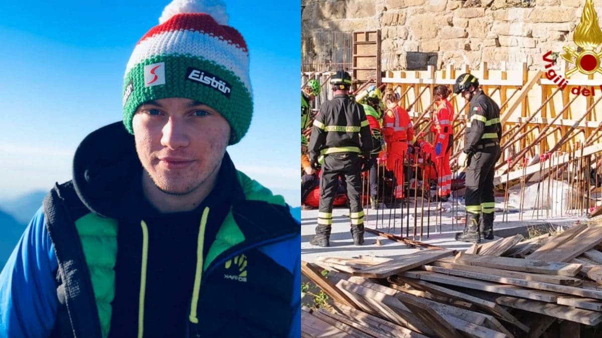 Andrea Misson, 21 anni; i Vigili del Fuoco sul luogo dell’incidente.