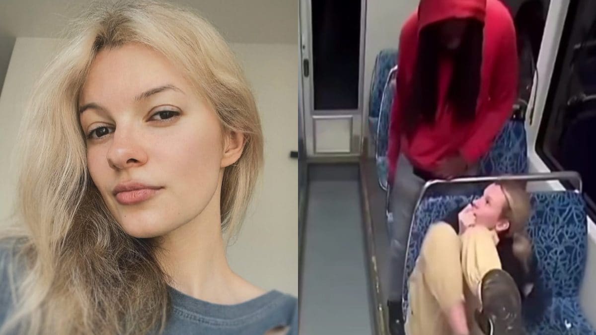 A sinistra, Iryna Zarutska; a destra, gli istanti prima del delitto.