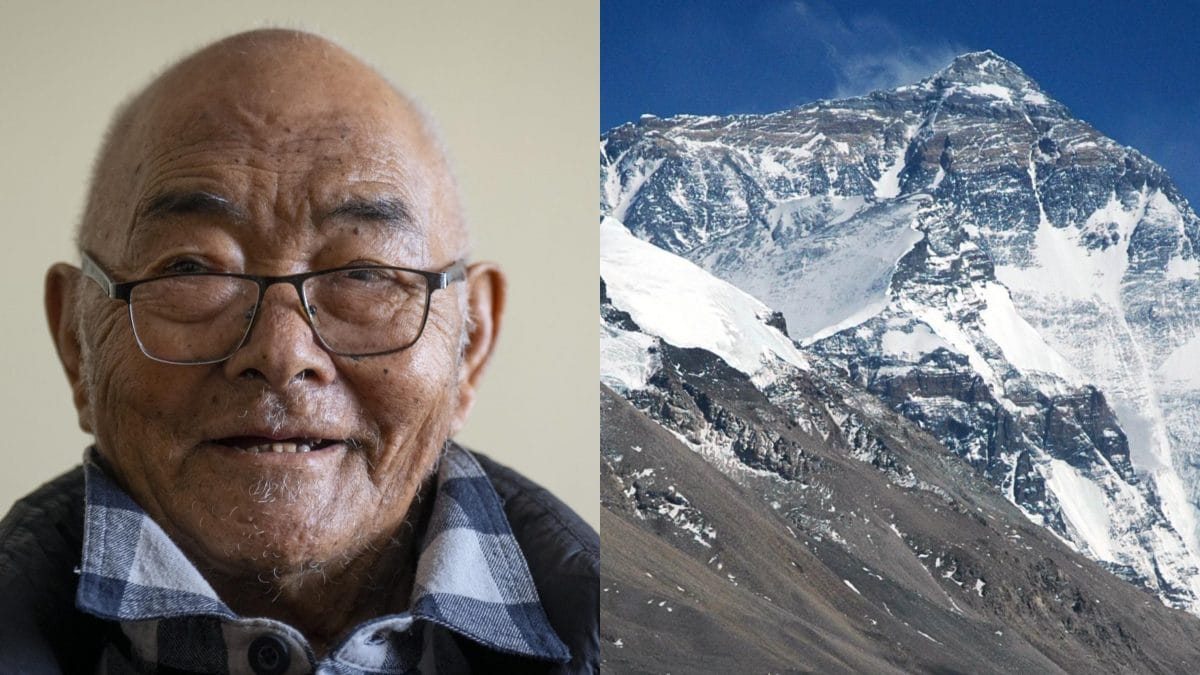 Kanchha Sherpa, 92 anni; il versante nord del Monte Everest.