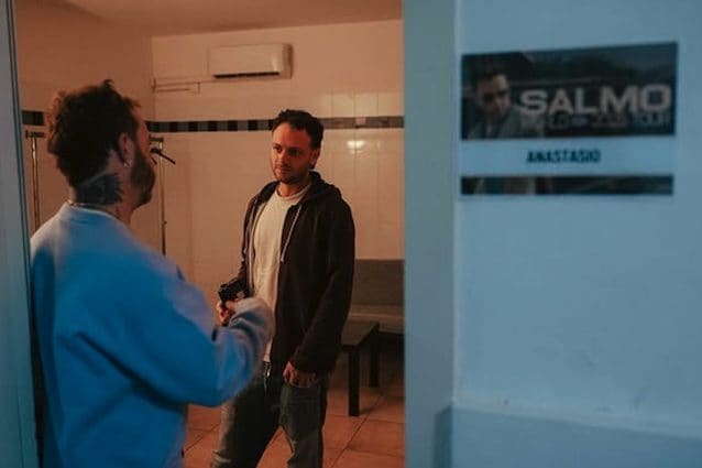 Salmo e Anastasio nei camerini del PalaSele di Eboli