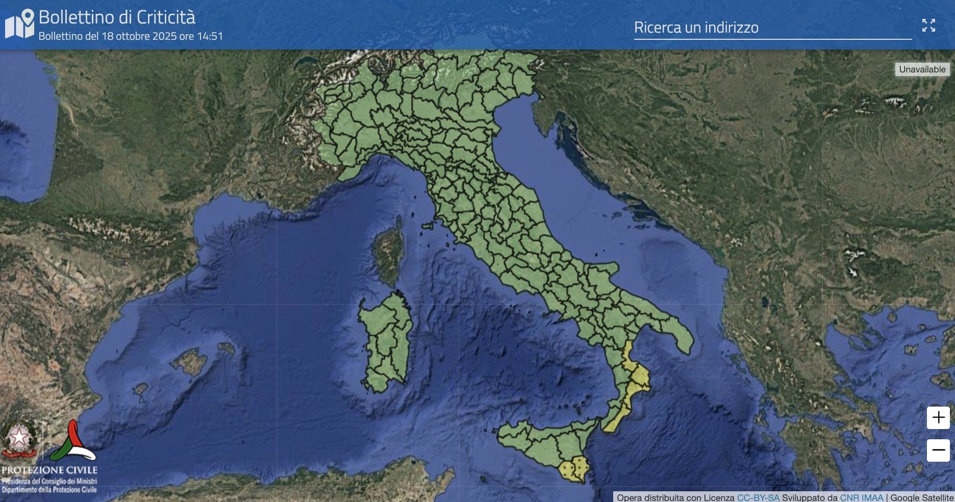 Le allerte meteo di domenica 19 ottobre