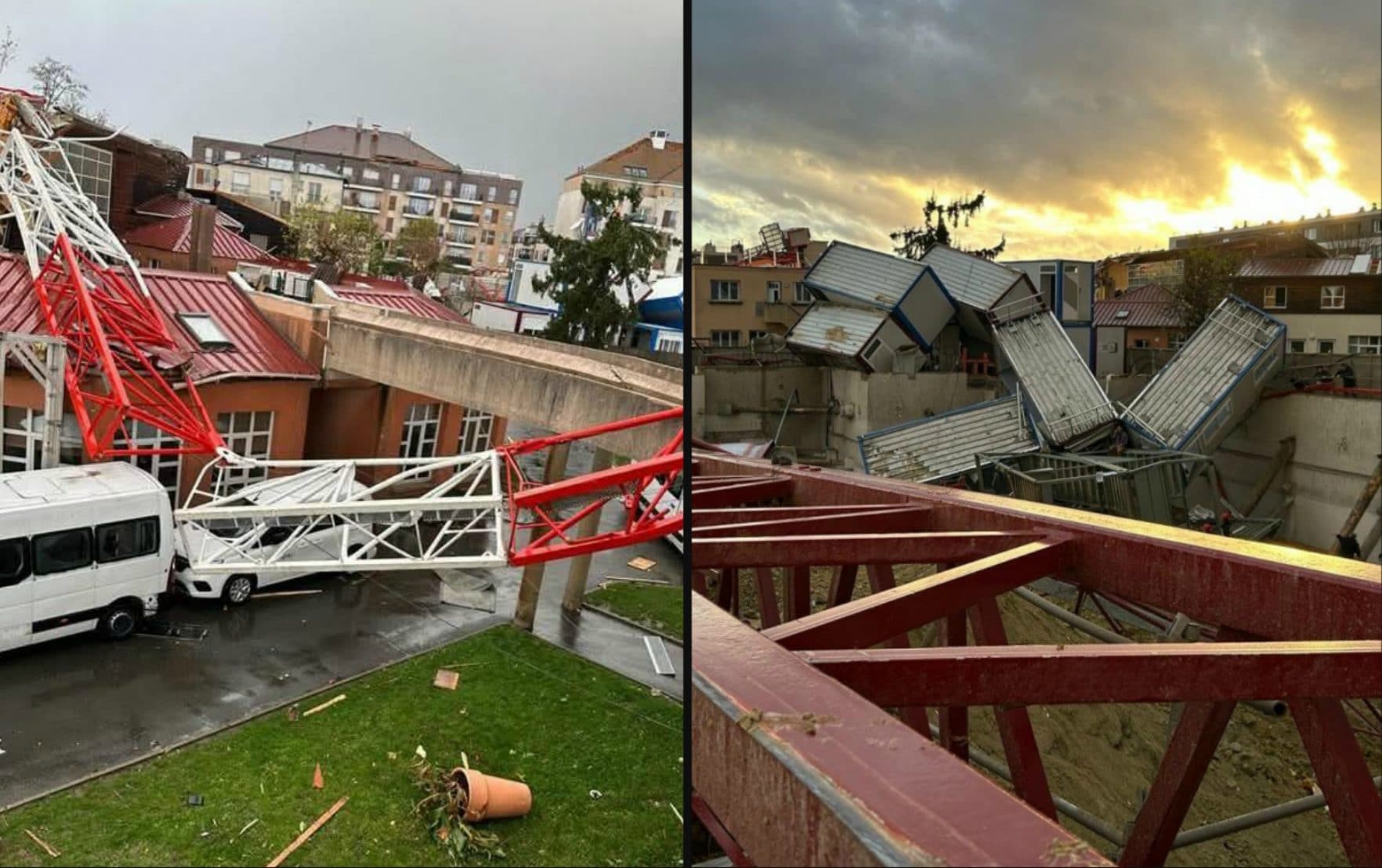 Violento tornado a nord di Parigi, crollano tre gru in un cantiere: morto un operaio e dieci feriti