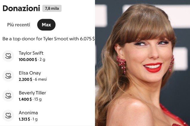 Taylor Swift dona 100mila dollari a una piccola fan con tumore al cervello: il messaggio a sorpresa della cantante