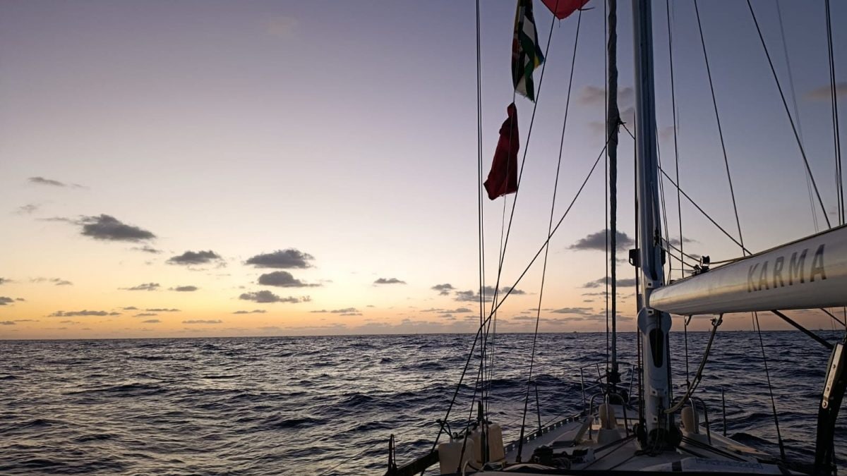 L’alba del 1 ottobre dalla Global Sumud Flotilla in viaggio verso Gaza
