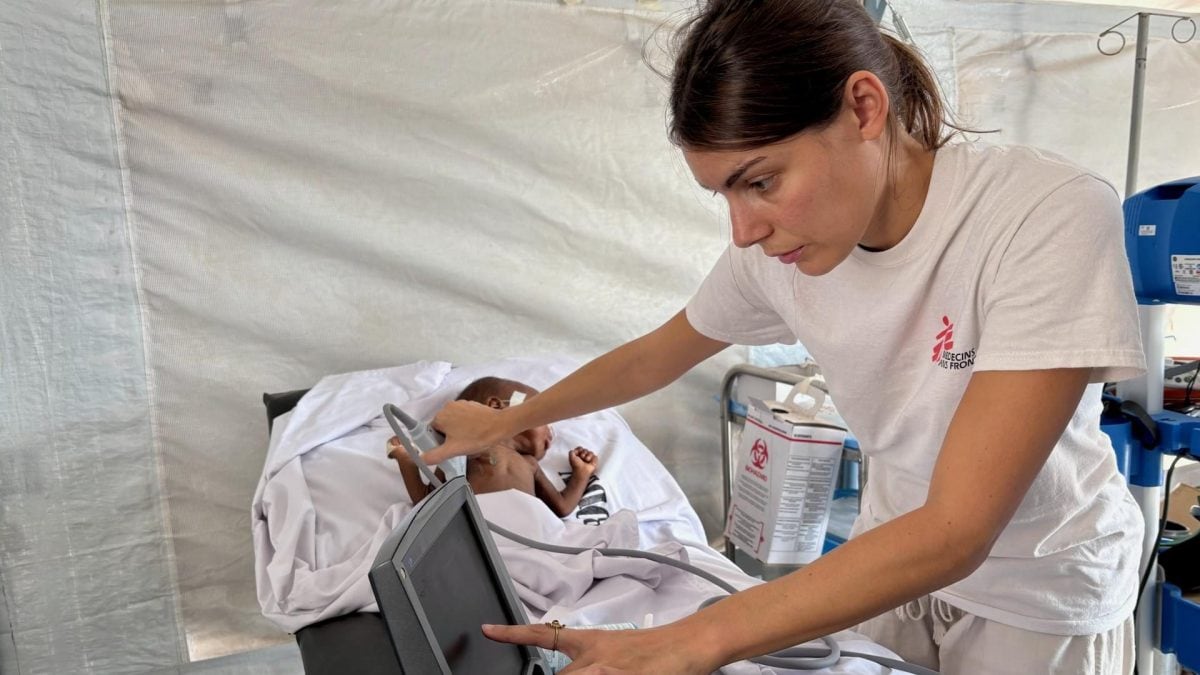 Giulia Chiopris, pediatra di MSF, nell’ospedale di Tawila