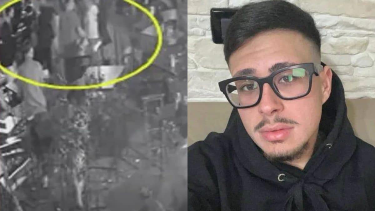 A sinistra, il frame di un video, diffuso da ’Dentro la Notizia’, in cui si vedrebbe il 28enne Gaetano Maranzano, presunto assassino di Paolo Taormina, 21 anni, con la pistola in mano.