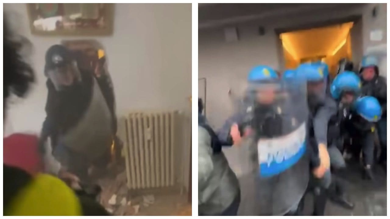 Famiglie sfrattate a Bologna, polizia sfonda muri, scontri: “Sempre pagato, bimbi senza casa per fare B&B”